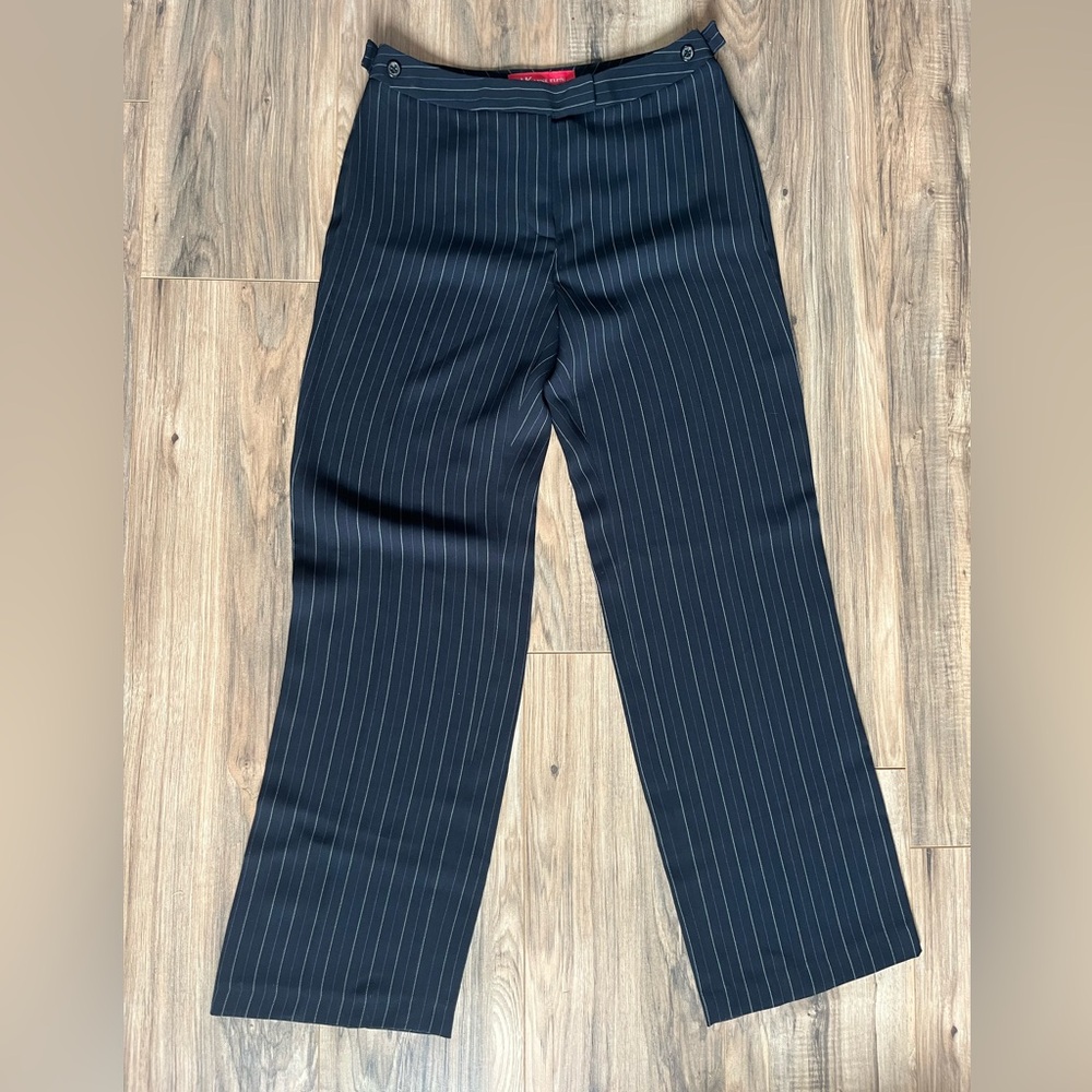 Anne Klein Black Pinstripe Trousers